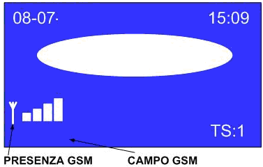 2.6 Modulo GSM/GPRS su tastiera grafica gsm. Questa versione di centrale non prevede il modulo gsm integrato, ma è presente sulla tastiera grafica con gsm.