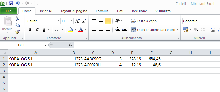 Creazione CSV La formazione del file CSV a partire da una stampa