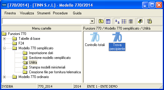 UTILITA : Reperimento Percipiente in base alle segnalazioni della procedura di controllo ESEMPIO: (***) Lavoro dipendente - Parte B Modulo 104 Codice DB 001 706 - Codice Fiscale errato Valore