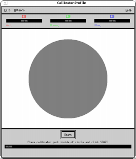 Figura 10 3 La finestra Profilo dell utility Calibratore (KCMS non è completamente tradotto in italiano) La parte centrale dello schermo è quella che fornisce le letture più precise.