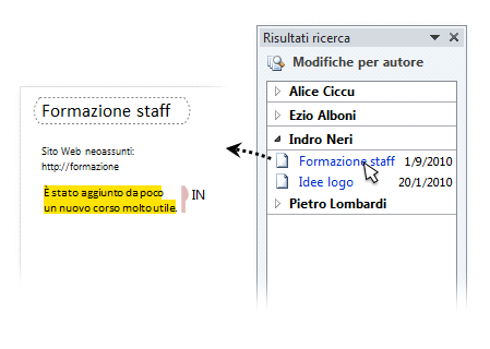 Possibilità di mantenere visualizzate le note durante altre attività In OneNote le note vengono automaticamente collegate alle pagine Web e ai documenti visualizzati dall'utente.