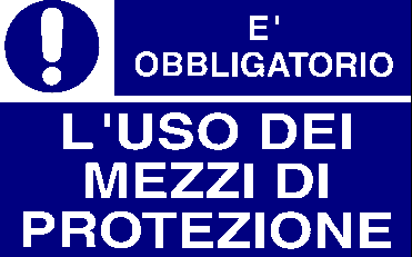 Vietato passare presenza escavatore Stop Parcheggio Casco obbligatorio Obbligo uso dei mezzi di protezione Veicoli passo