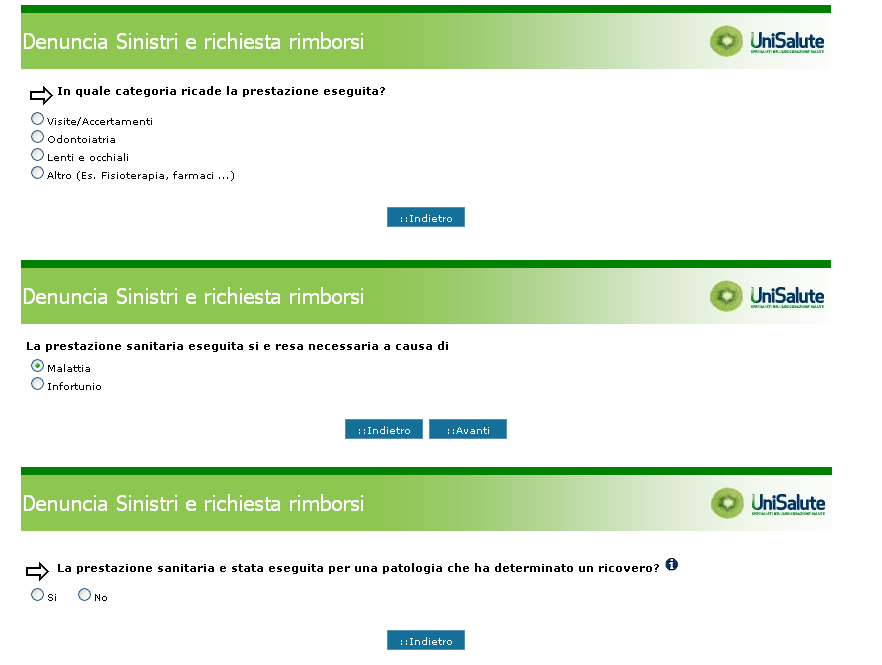 Per quanto concerne invece le prestazioni dell'area Specialistica la procedura guiderà attraverso semplici domande alla schermata di caricamento delle fatture appena riportata.