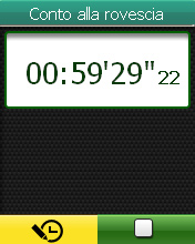 Cronometro La funzione Cronometro consente di misurare la quantità di tempo trascorsa dall'attivazione e dalla disattivazione di Rider 50.