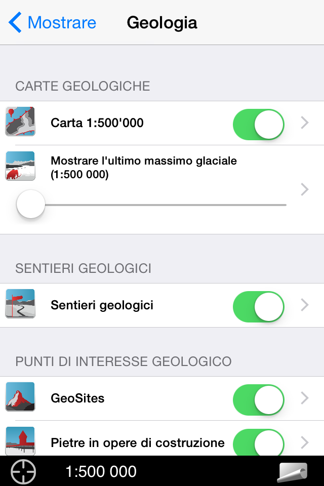 16 Geologia 16.1 Descrizione delle funzioni Con l acquisto di Swiss Map Mobile ricevete gratuitamente la possibilità di salvare sul vostro apparecchio i dati geologici per l utilizzo offline.