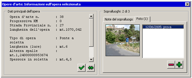 6.3.2 Lettura dei dati Figura 6.11: Lettura delle informazioni da un'opera d'arte Anche le opere sono dotate di un sistema di visualizzazione e modifica dei dati.