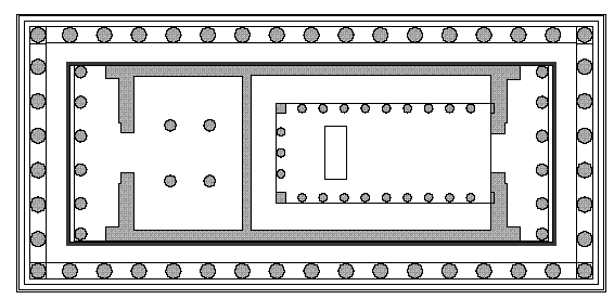 17.1.1 Caratteristiche pianta Dalla pianta riportata in figura 17.2, si può notare come il tempio sia periptero e octastilo.