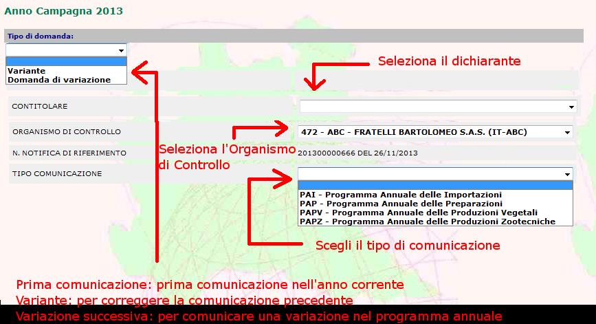 3. SELEZIONARE LA TIPOLOGIA DI COMUNICAZIONE Dopo aver creato la comunicazione, si presentano le fasi da compilare.