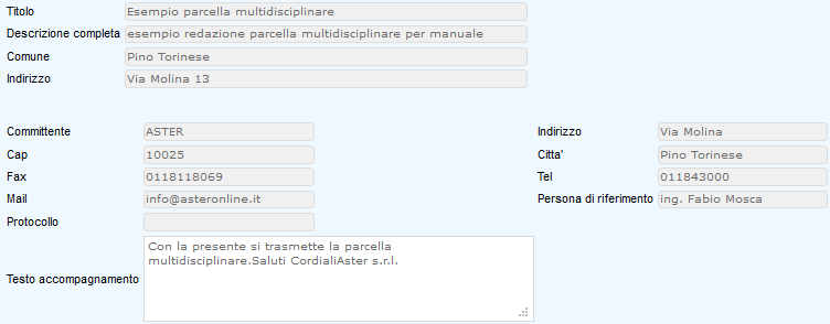 DATI UTENTE INSERITI NELLA REGISTRAZIONE AL PORTALE