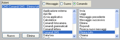 Mind Express 105 Scegliere Comandi SMS >Messaggio precedente. Scegliere Comandi SMS >Elimina. Click su OK. 12.4.4 Come fare per eliminare un messaggio?