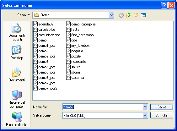 Mind Express 8 E possibile utilizzare questa tabella o modificarla a piacere. 2.5 Salvare una tabella di comunicazione 2. Selezionare il file desiderato e fare click su Apri.