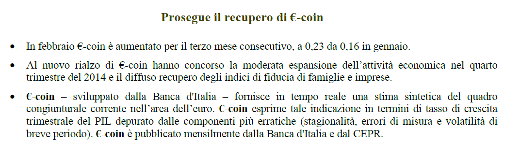 -coin fonte: Banca d Italia 30