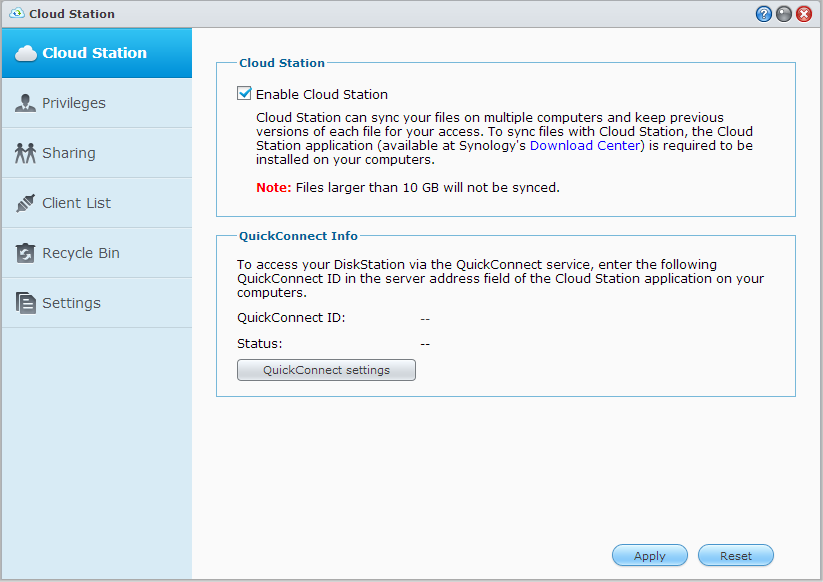 Guida dell utente di Synology RackStation Sincronizzazione dei file con Cloud Station Cloud Station è un servizio di condivisione file che consente alla RackStation di diventare un centro di