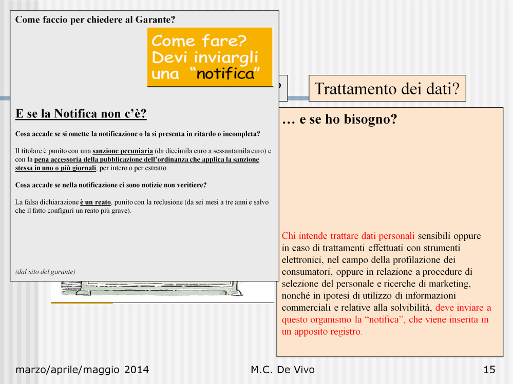 Quali sono gli articoli del codice che trattano della Notificazione (per cui si stabilisce «chi» dovrà notificare al Garante