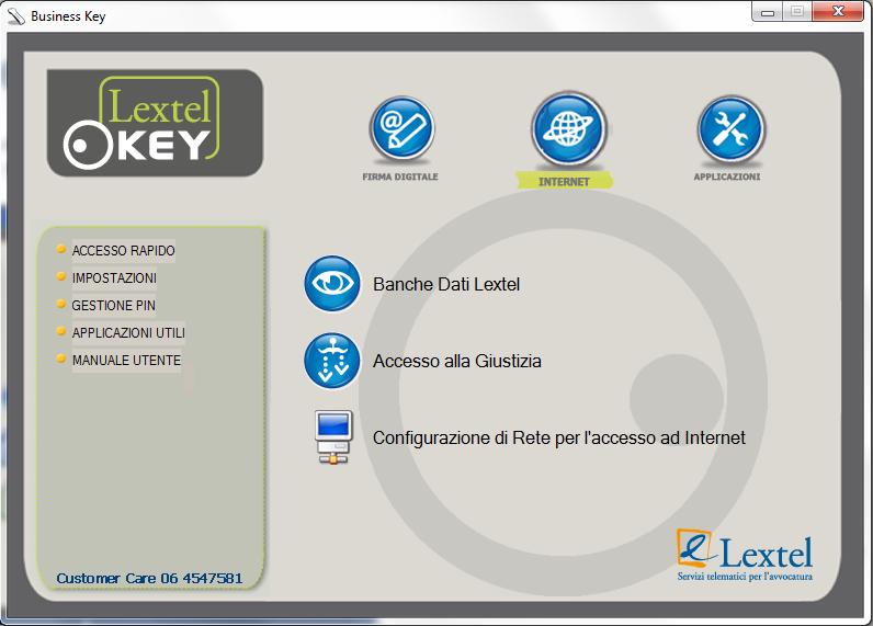 Utilizzo del dispositivo Lextel Key L utilizzo dei servizi forniti da QUADRA è subordinato alla registrazione gratuita al Punto di Accesso al Processo Telematico ed al possesso di un dispositivo di