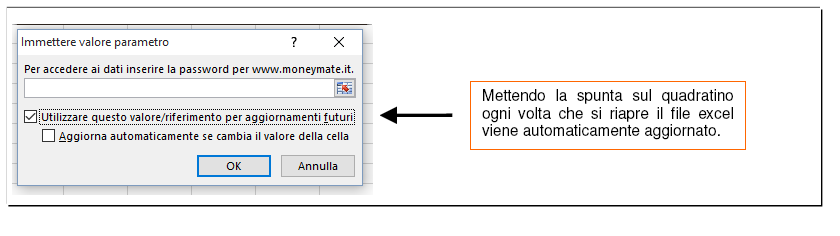 Live Report Successivamente viene richiesta la propria