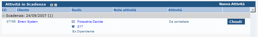 - accedere direttamente all anagrafica cliente, cliccando sul nome della ditta (_Errevi system) - aprire una finestra per l invio di una mail, cliccando sul nome scritto a fianco della bustina