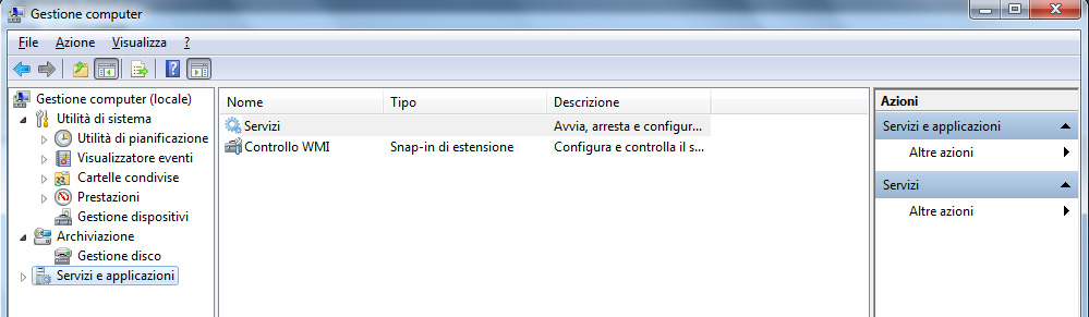 1, cliccare con il tasto destro del mouse sull icona Risorse del Computer, nella nuova finestra che si è aperta cliccare sulla scritta Gestione (freccia rossa). Figura 4.