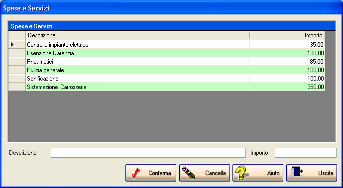 Setup Spese e Servizi La procedura gestione spese servizi