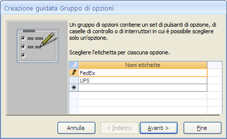 G. Pettarin ECDL Modulo 5: Basi di dati con Access 135 La maschera Introduzione Libri con i nuovi campi Facciamo un altro esempio di un gruppo di opzioni con la maschera Introduzione prestiti.