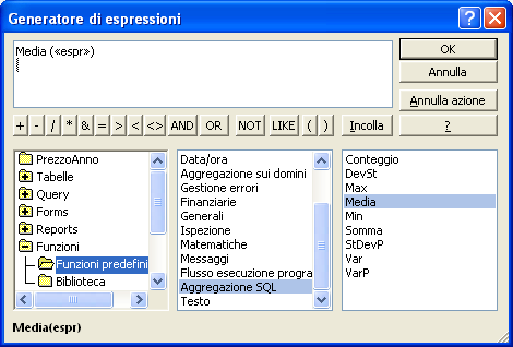 G. Pettarin ECDL Modulo 5: Basi di dati con Access 207 La query PrezzoAnno Fai un clic sulla prima casella della quarta colonna per creare un nuovo campo che contenga la media maggiorata.