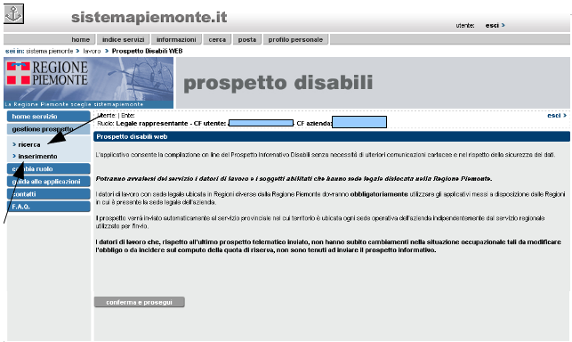 3. HOME PAGE Di seguito viene riportata l'home page dell'applicativo da dove si possono scegliere le varie funzionalità (vedi