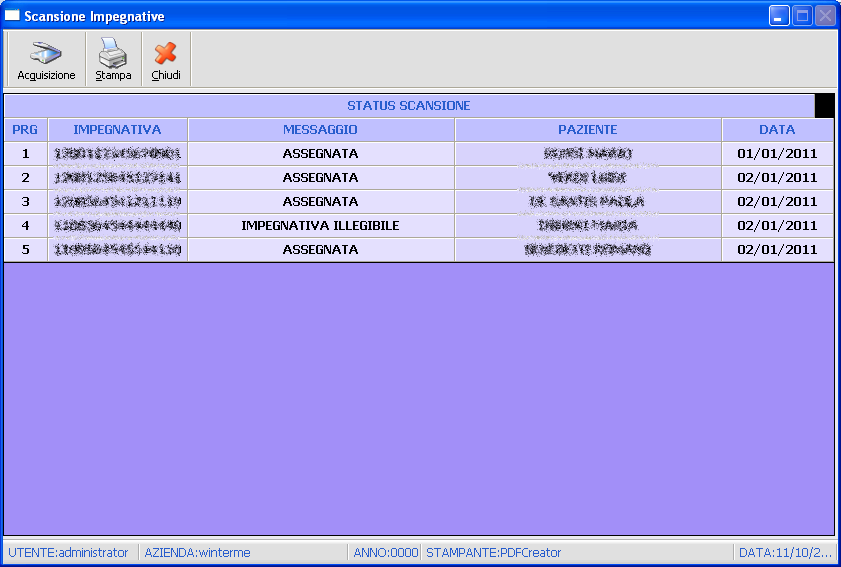 - ARCHIVIAZIONE OTTICA IMPEGNATIVE. Tramite uno scanner sarà possibile, in fase d accettazione, archiviare e collegare un impegnativa al relativo paziente.