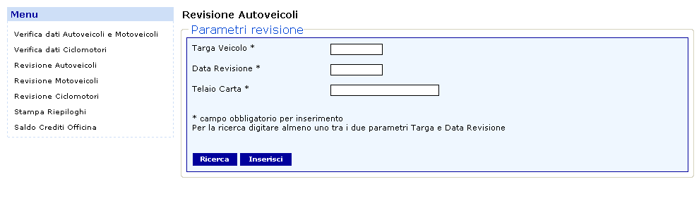 archivio. Per la revisione in oggetto rivolgersi all Ufficio della Motorizzazione Civile.