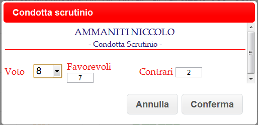 Il programma aggiorna la media ad ogni modifica dei voti. Nella colonna ASS viene indicata in automatico la somma delle assenze delle varie materie. Come appaiono nel tabellone questi inserimenti?