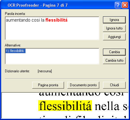 Spiega perché la parola è contrassegnata. Pannello Modifica: la parola contrassegnata è caratterizzata da un colore specifico, rosso, blu o verde.