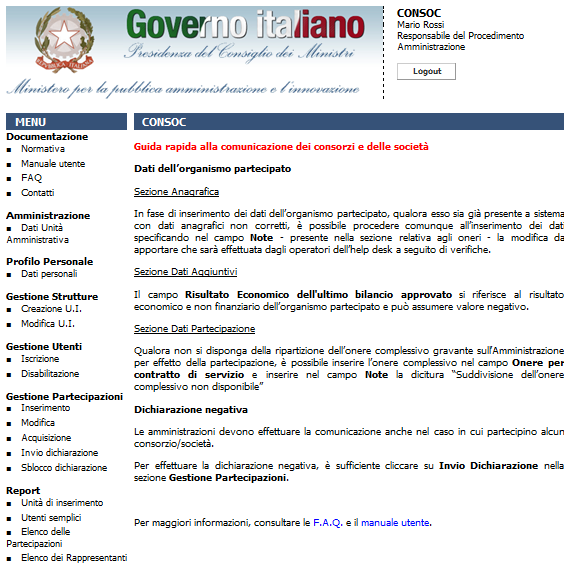 6.5 Visualizzazione degli Utenti Semplici Al fine di verificare quali e quanti sono gli utenti abilitati per la propria unità amministrativa, è possibile utilizzare la funzionalità di reportistica a