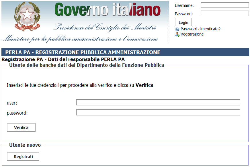 La registrazione verrà effettuata mediante la funzionalità Registrazione disponibile sulla home page del portale. Figura 1 Ac