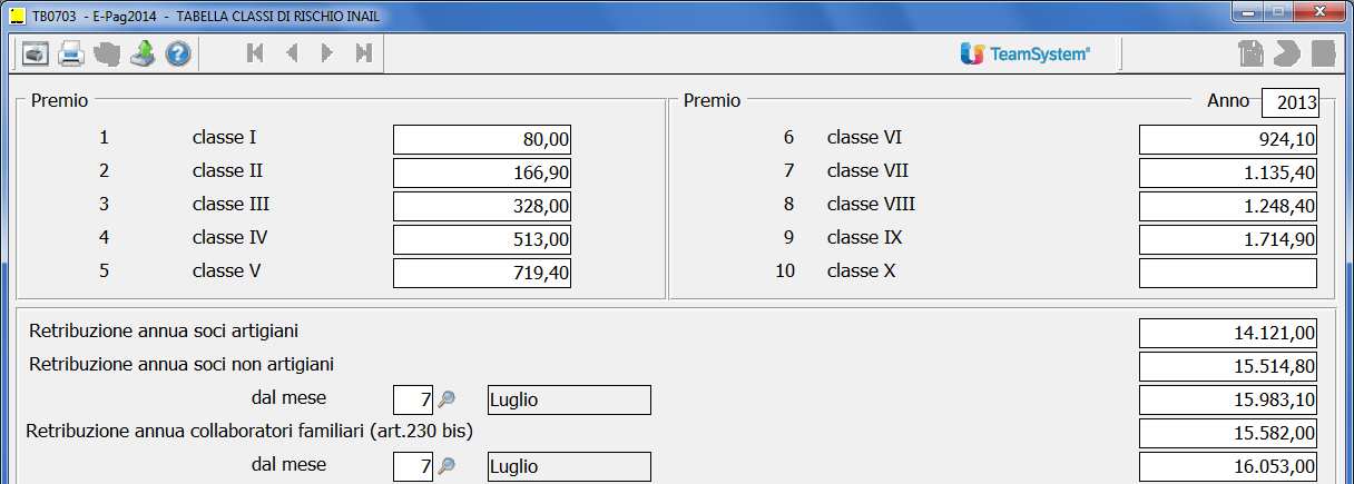 1 Completare la tabella delle Sedi inail indicando il codice della sede e le retribuzioni convenzionali annuali dei soci non artigiani riferite all anno 2013 qualora queste siano differenti da quelle