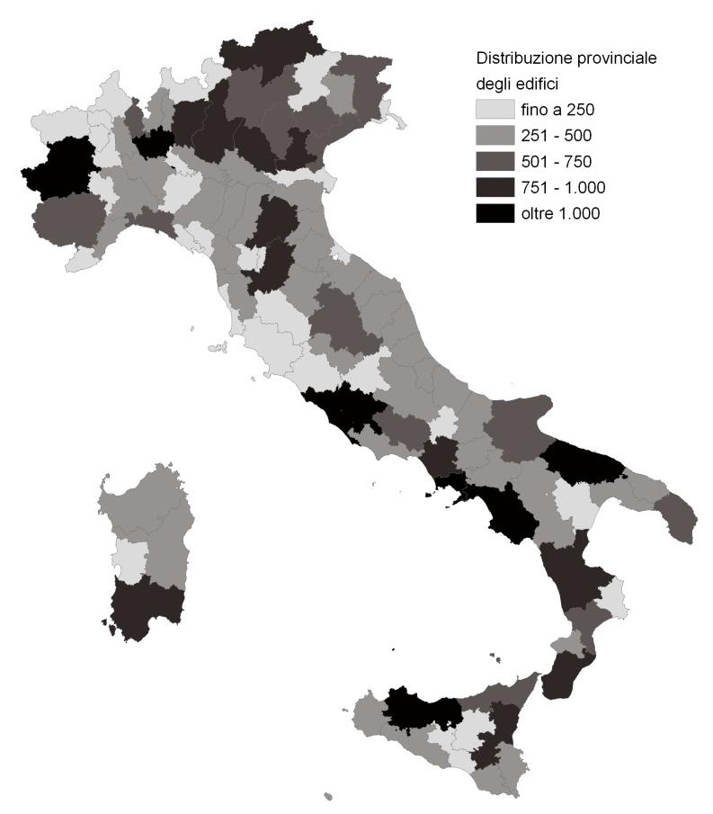 DISTRIBUZIONE PROVINCIALE DEGLI EDIFICI SCOLASTICI NEL 2013 Fonte: Indagine, elaborazioni e stime CRESME Le caratteristiche costruttive degli edifici GLI