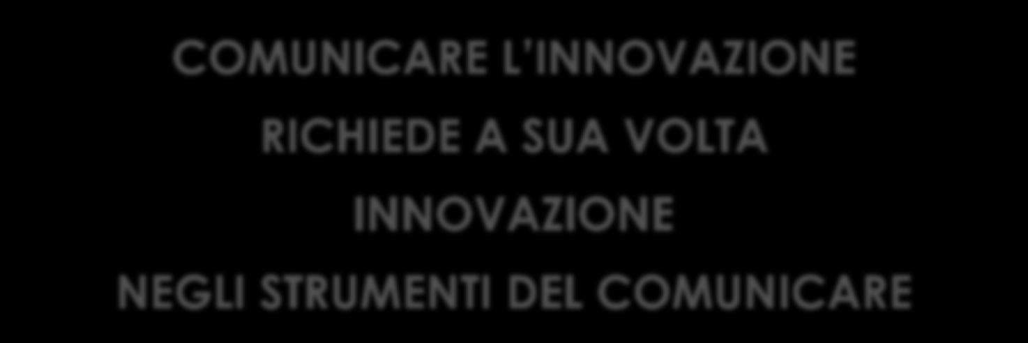 COMUNICARE L INNOVAZIONE COMUNICARE L INNOVAZIONE