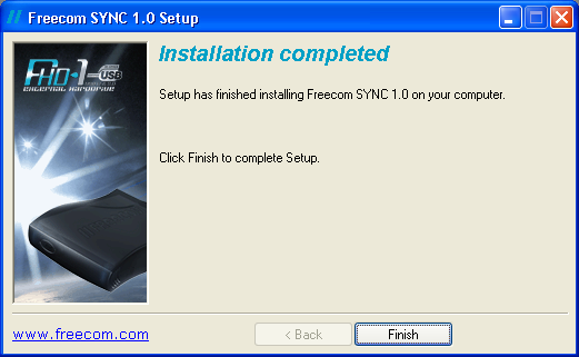 nstallazione software Freecom SYNC 3. Nella finestra di dialogo "Opzioni" è possibile selezionare se si desidera creare un collegamento sul desktop per Freecom SYNC 1.