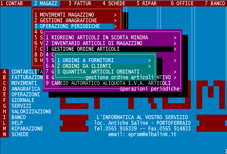 GESTIONE ORDINI In questa sezione sono raggruppati una serie di