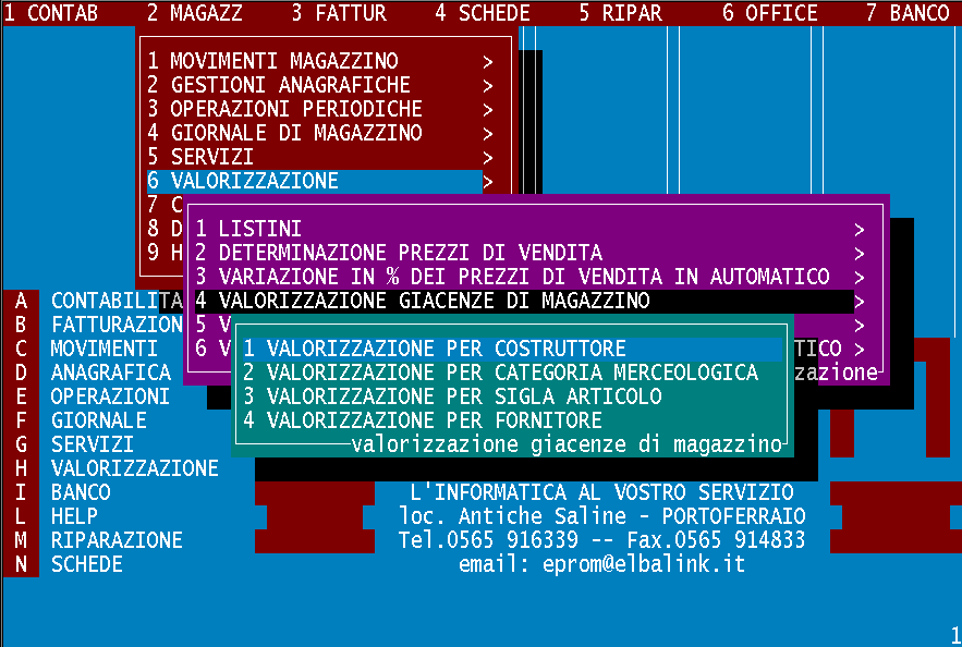 VALORIZZAZIONE GIACENZE DI MAGAZZINO La valorizzazione delle giacenze di magazzino e' un'operazione che può essere effettuata in qualsiasi momento e almeno una volta all'anno