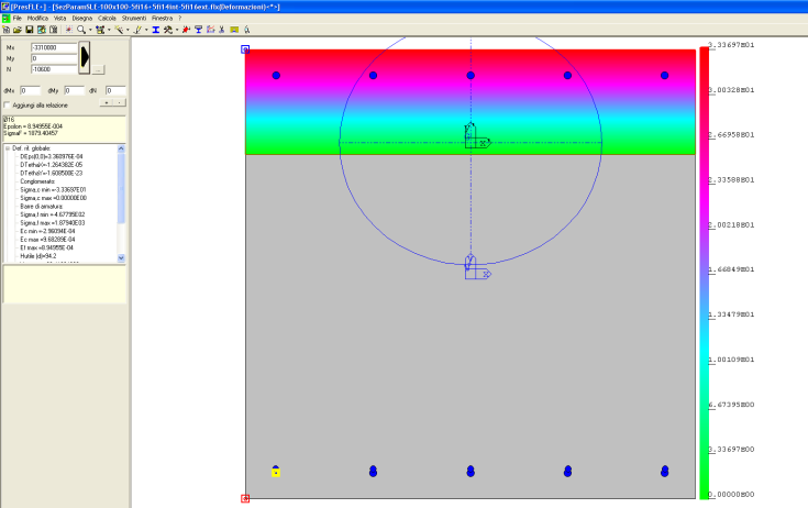 M=331kNm/m N=106kN/m SLE w,k=0<0.