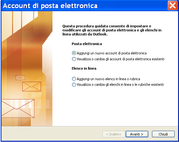 Configurazione PEC su Outlook 2003 Cliccare sul menu Strumenti e selezionare la voce Account di