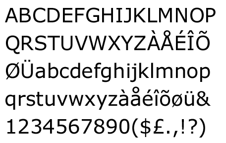 Il font Verdana Progettato da Matthew Carter per Microsoft (1996) per essere ben leggibile su video, anche per piccole dimensioni, oggi molto diffuso: