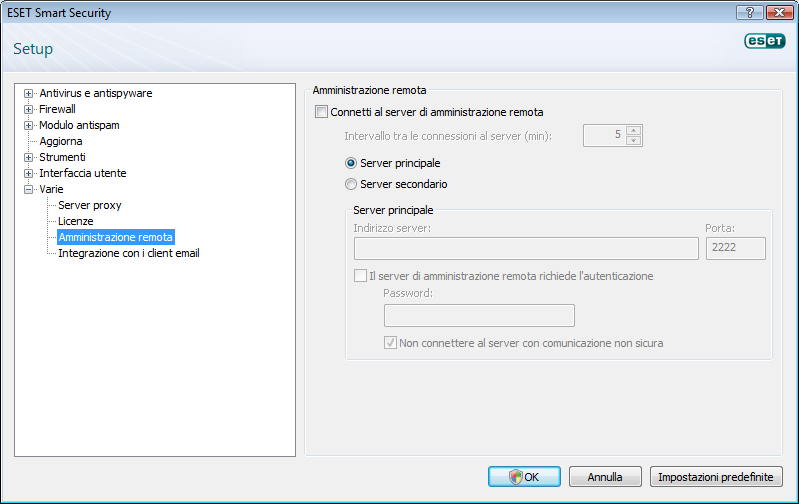 Email contatto L indirizzo email di contatto viene inviato a ESET insieme ai file sospetti e può essere utilizzato per contattare l utente qualora fossero richieste ulteriori informazioni sui file ai