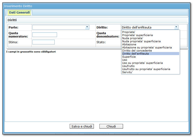 Figura 70 - Inserimento nuovo diritto 1.