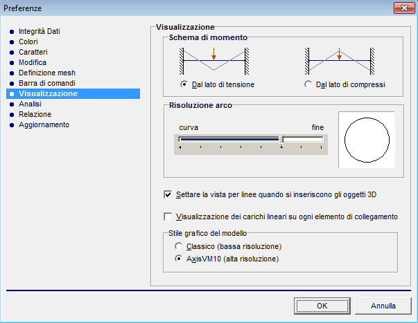 12 Migliorie All interno dell opzione Visualizzazione sono stati aggiunti tre nuovi parametri: - Stile grafico del modello: lo stile classico è consigliato su sistemi con bassa risoluzione.