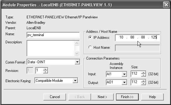 Capitolo 8 Comunicazione con i terminali PanelView 7. Fare clic sulla scheda By Category. 8. Scegliere il terminale PanelView EtherNet/IP e fare clic su OK.