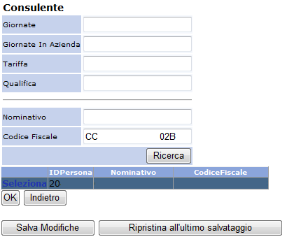 1 2 Fig. 34 Inserimento consulente/i Dal menù Voce selezionare Consulente e agire su Inserisci (fig.