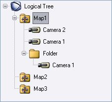 Bosch Video Management System Utilizzo di una tastiera TVCC it 63 Di seguito è riportato un esempio di Struttura Logica, nonché la relativa rappresentazione sulla visualizzazione dei tasti funzione