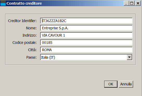 Figure 7: Esempio di contratto di addebito diretto con la banca. Il codice identicativo del creditore viene fornito dalla vostra banca. Attenzione! Questo non è il vostro IBAN! 3.