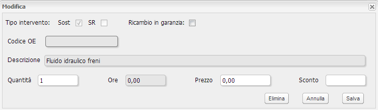 Per modificare alcuni dettagli (quantità, prezzo, sconto),