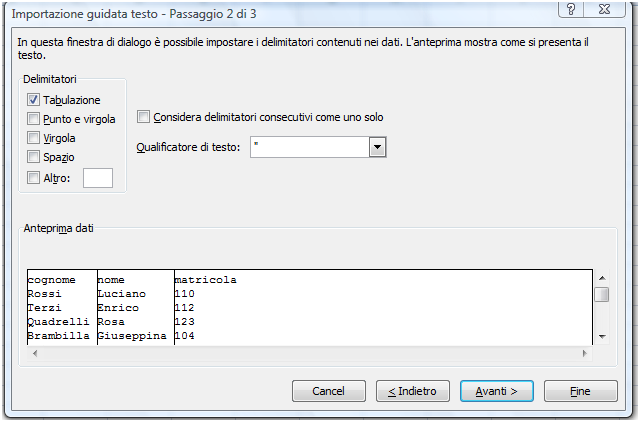 68 AM4 Foglio elettronico livello avanzato Operatività con MS Access XP - Scegliere Importa dati esterni dal menu Dati e selezionare Importa dati.